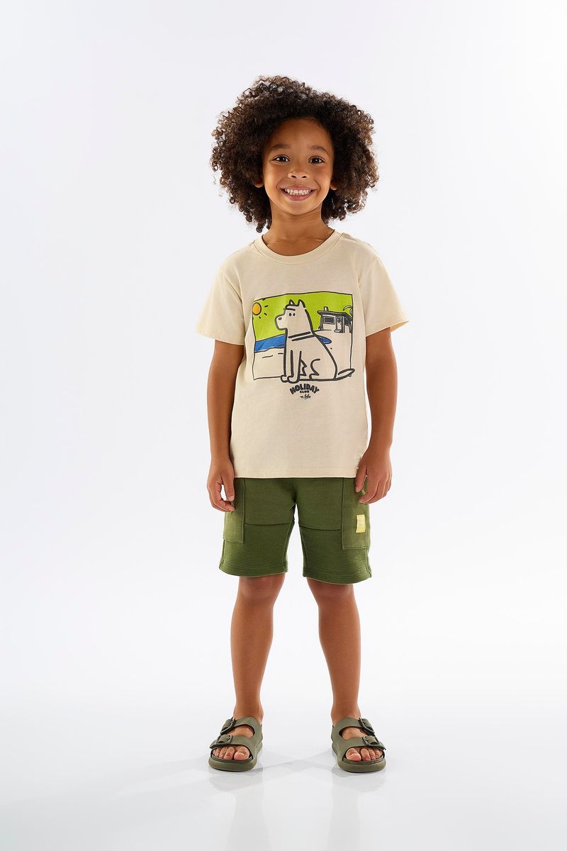 conjunto-com-camiseta-e-bermuda-infantil-para-menino-bege