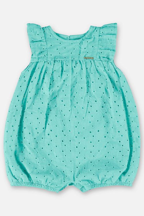 Macaquinho Banho de Sol para Bebê Menina em Laise (Azul Claro) Up Baby