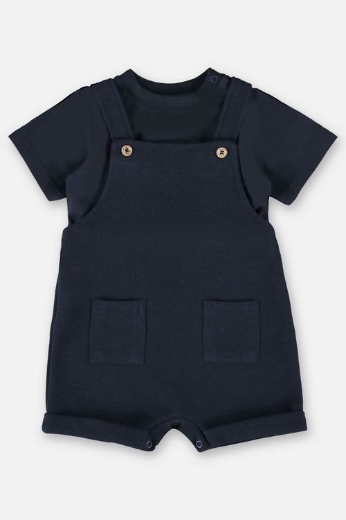 Macaquinho para Bebê Menino Estilo Jardineira (Azul Marinho) Up Baby