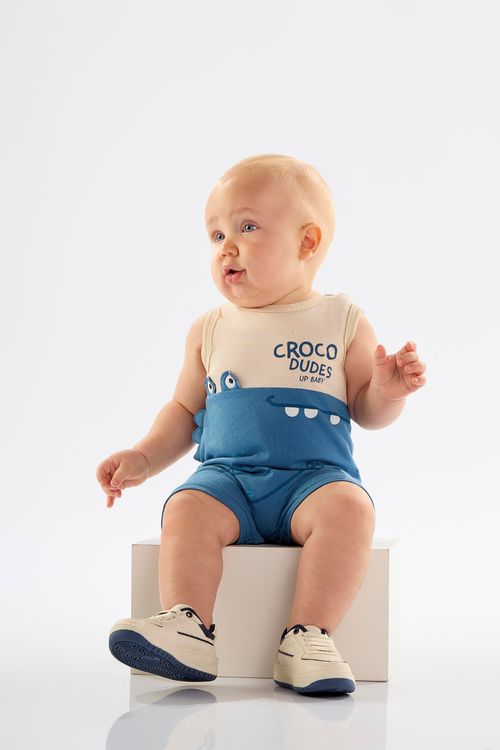 Macaquinho para Bebê Menino Crocodilo Divertido (Azul) Up Baby