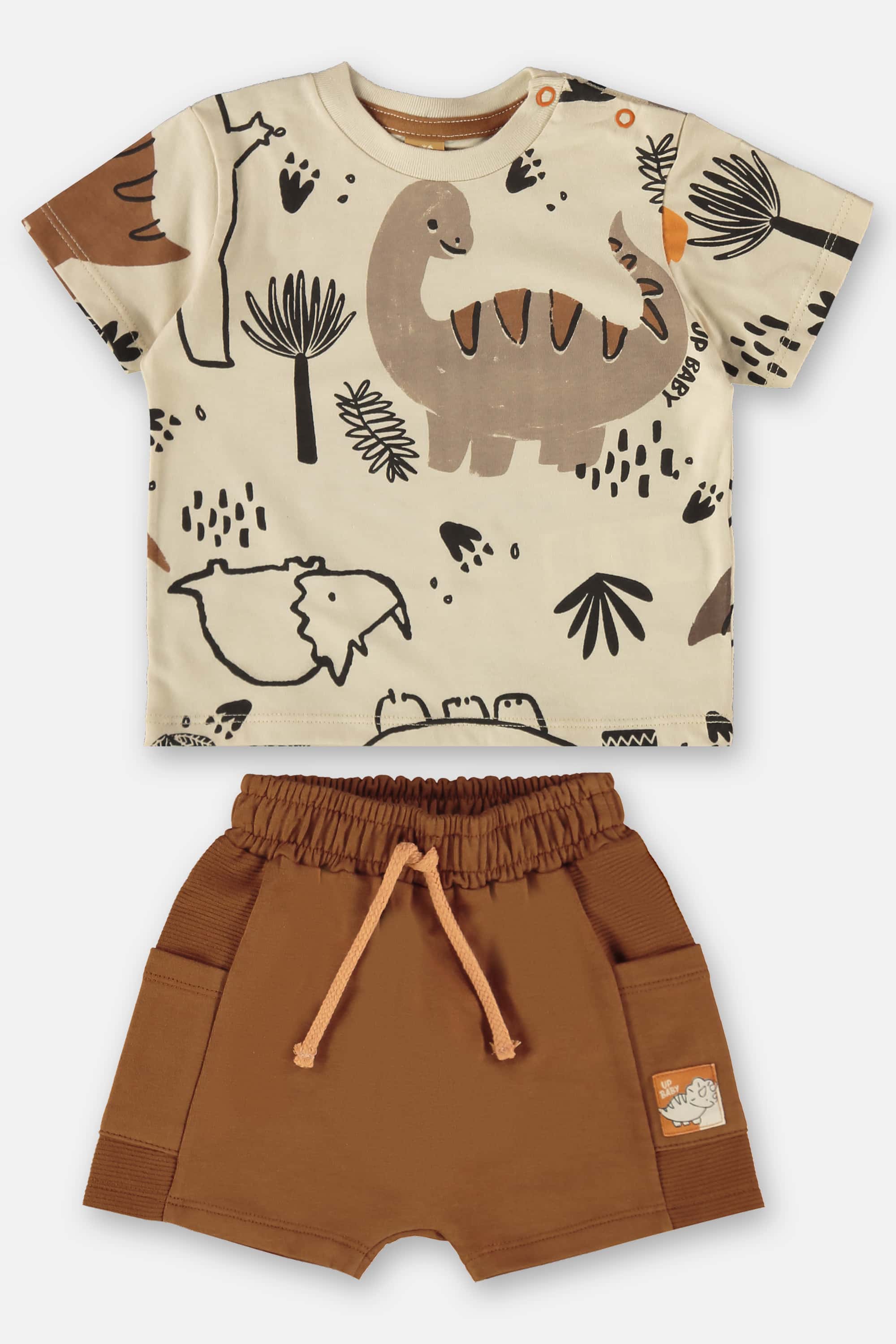 Conjunto para Bebê Menino Camiseta e Bermuda Safari (Bege) Up Baby