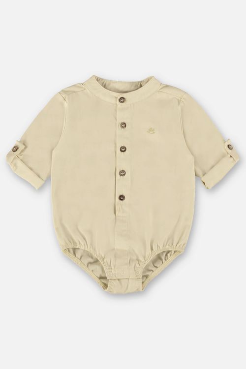 Body Camisa para Bebê Menino em Tecido Chambray (Amarelo) Up Baby
