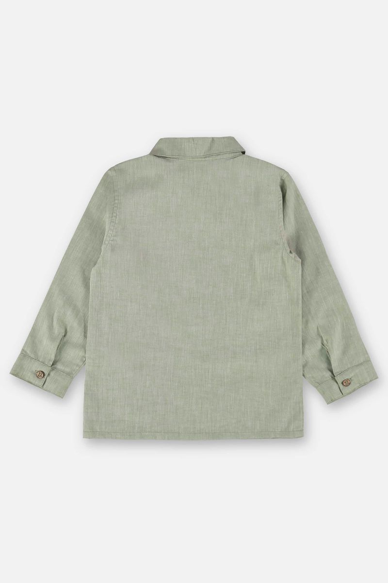 camisa-infantil-para-menino-em-algodao-e-linho-verde