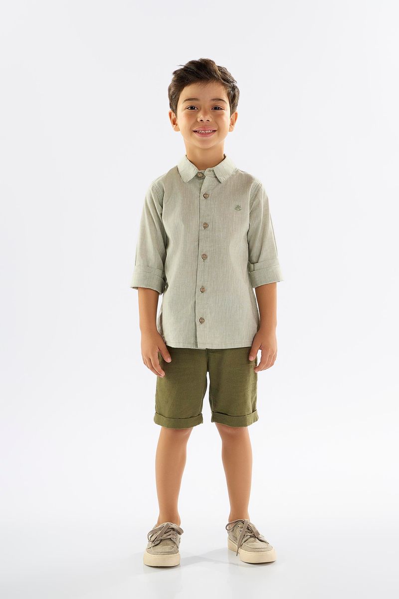 camisa-infantil-para-menino-em-algodao-e-linho-verde