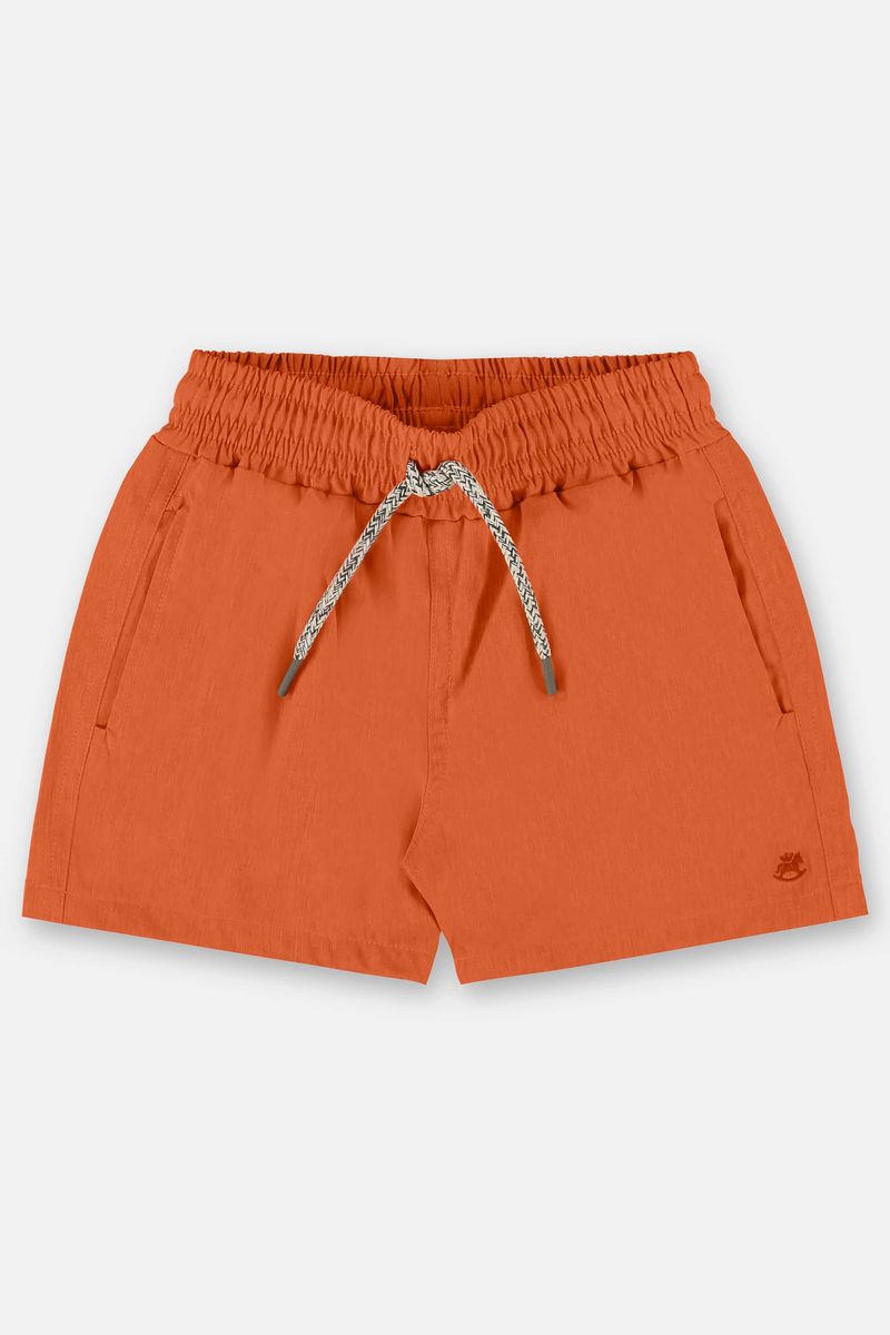short-infantil-basico-para-menino-em-poliester-laranja
