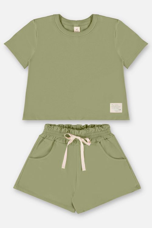 Conjunto Infantil para Menina com Blusa e Short Nature (Verde) Up Baby