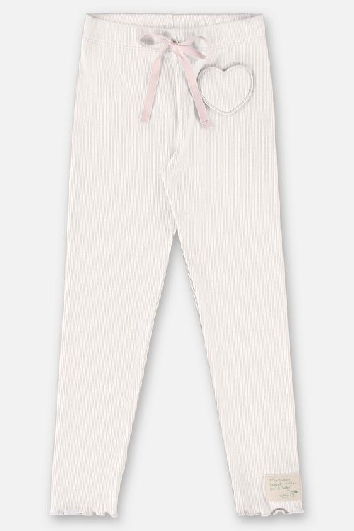 Calça Infantil Nature para Menina em Ribana Canelada (Off White) Up Baby