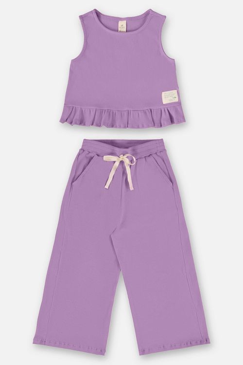 Conjunto Infantil para Menina com Blusa e Calça Nature (Lilás) Up Baby