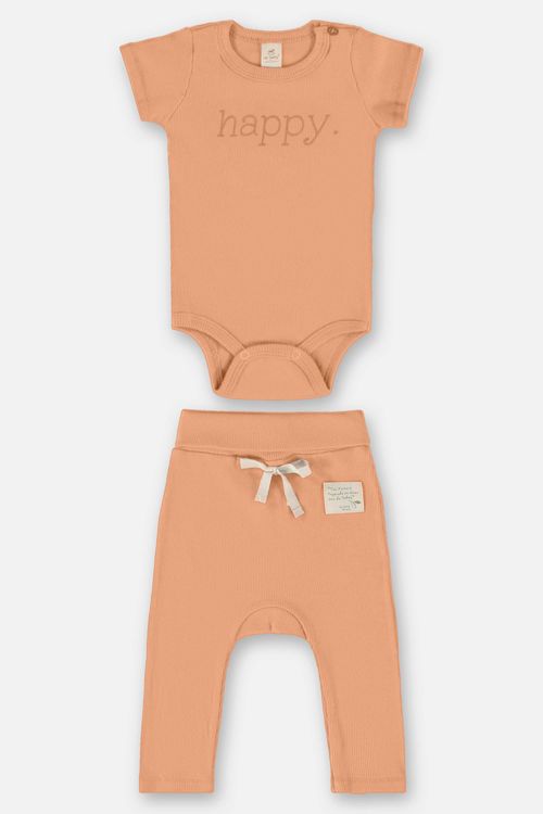 Conjunto Unissex para Bebê com Body e Calça Nature (Marrom) Up Baby