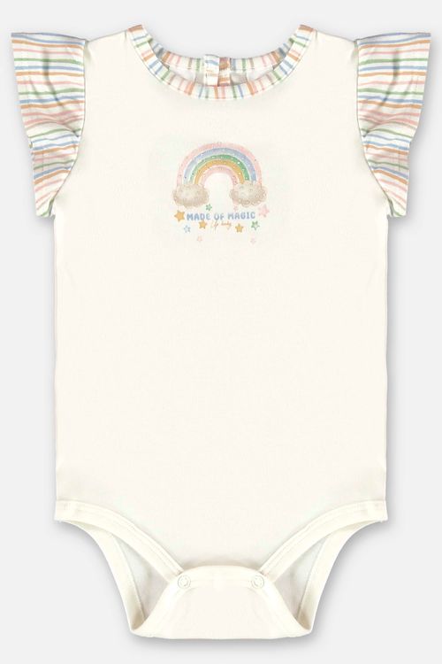 Body para Bebê Menina em Suedine Comfy (Off White) Up Baby