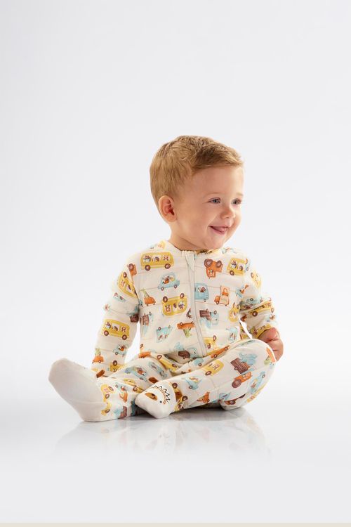 Macacão Unissex para Bebê em Suedine Comfy (Bege) Up Baby