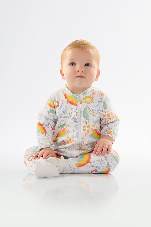 Macacão Unissex para Bebê em Suedine Comfy (Branco) Up Baby
