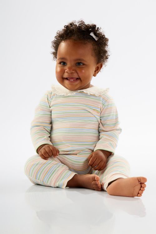 Macacão Comfy para Bebê Menina em Suedine (Off White) Up Baby