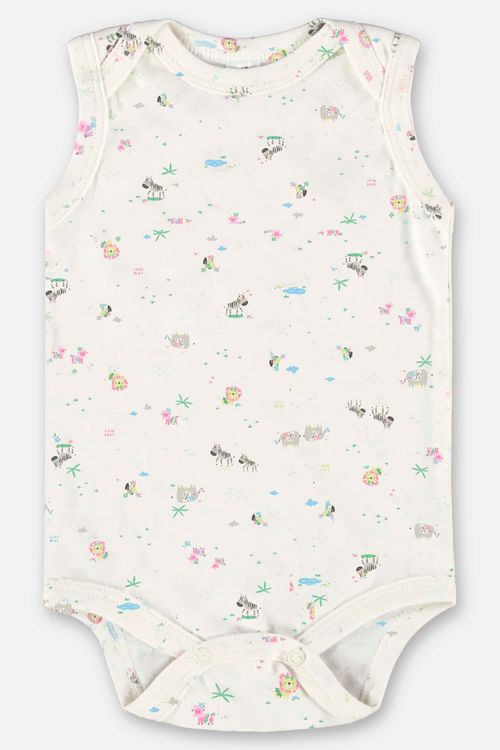 Body para Bebê Menina em Suedine Essentials (Off White) Up Baby