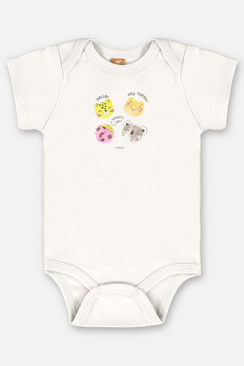 Body para Bebê Menina em Suedine (Off White) Up Baby