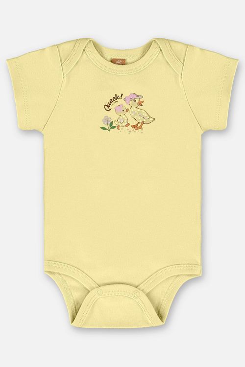 Body para Bebê Menina em Suedine (Amarelo) Up Baby