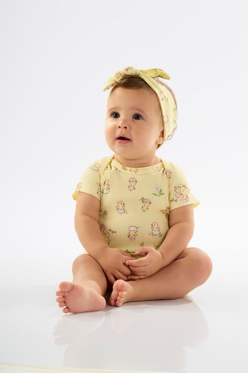 Macaquinho para Bebê Menina em Suedine Essentials (Amarelo) Up Baby