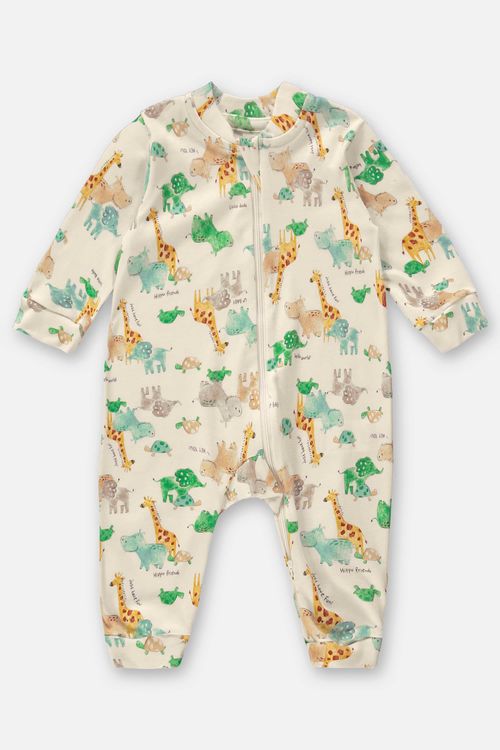 Macacão para Bebê Menino em Suedine Essentials (Bege) Up Baby