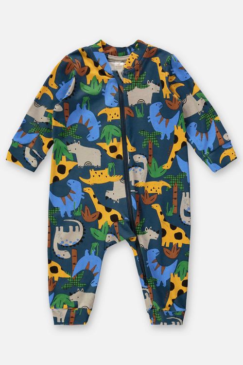 Macacão para Bebê Menino em Suedine Essentials (Azul Marinho) Up Baby
