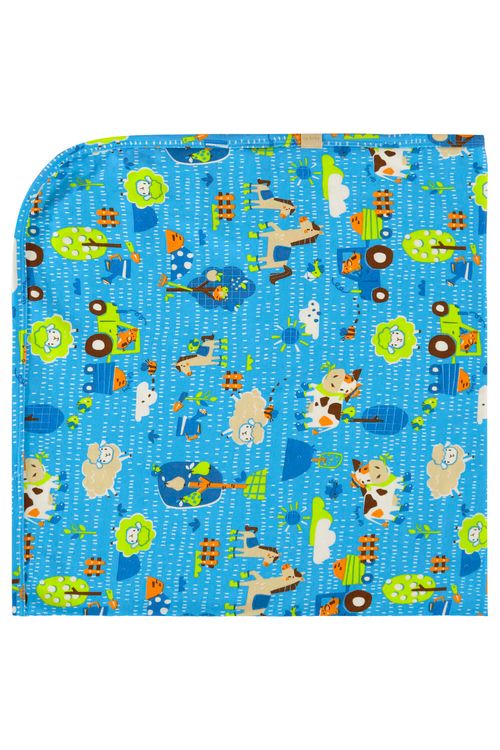 Manta para Bebê Menino em Suedine Fazendinha (Azul) Up Baby