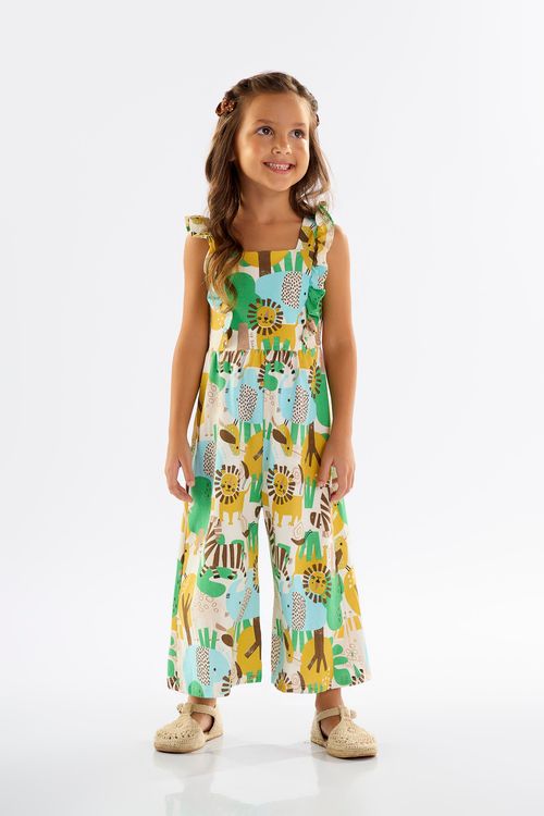 Macaquinho Infantil para Menina Estampado (Verde) Up Baby
