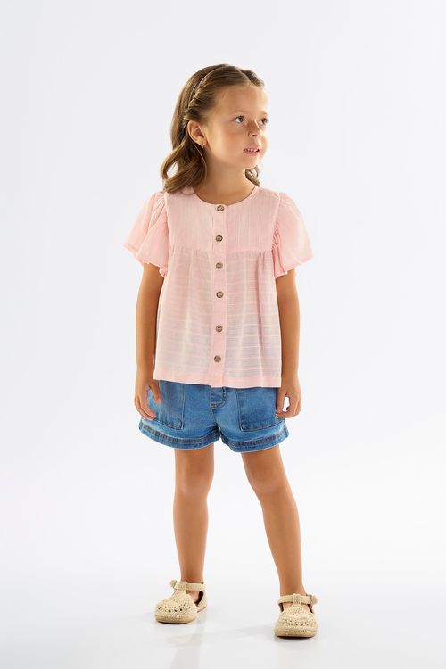 Bata Infantil para Menina em Cotton (Rosa) Up Baby