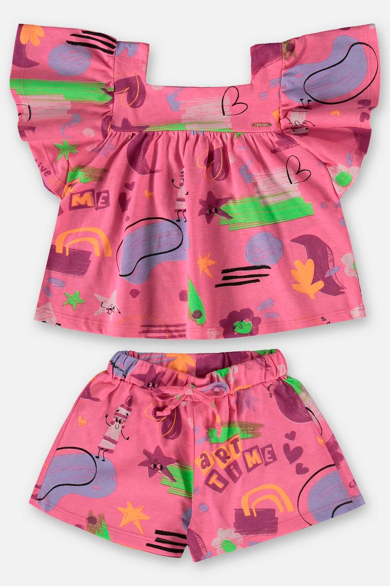 conjunto-infantil-para-menina-com-bata-e-short-em-meia-malha-rosa