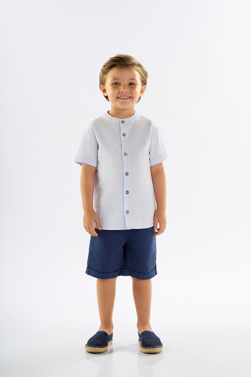 Conjunto Infantil para Menino com Bata e Bermuda (Azul) Up Baby