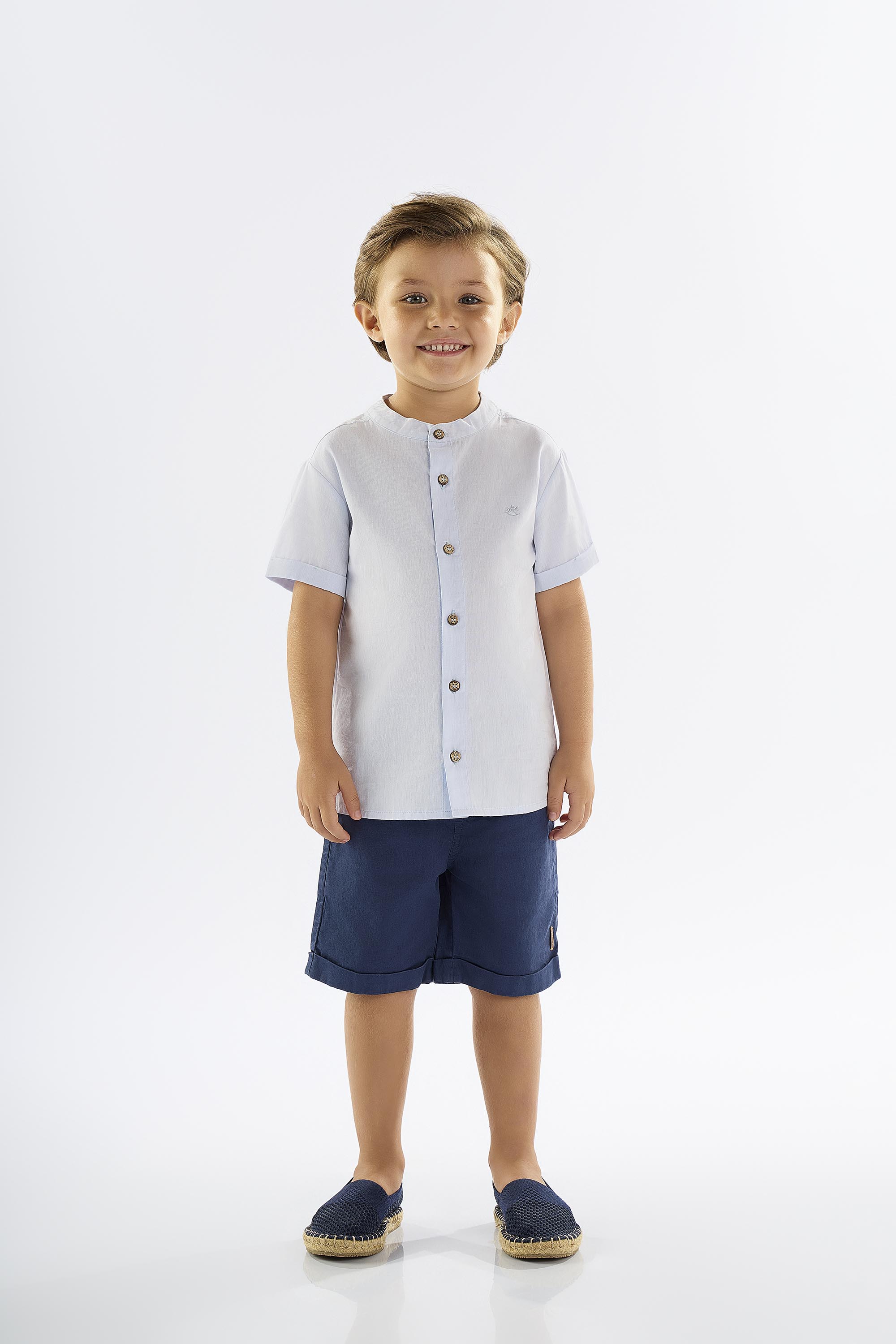 Conjunto Infantil para Menino com Bata e Bermuda (Azul) Up Baby