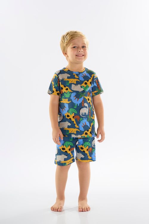 Pijama Dino Infantil para Menino (Azul Marinho) Up Baby