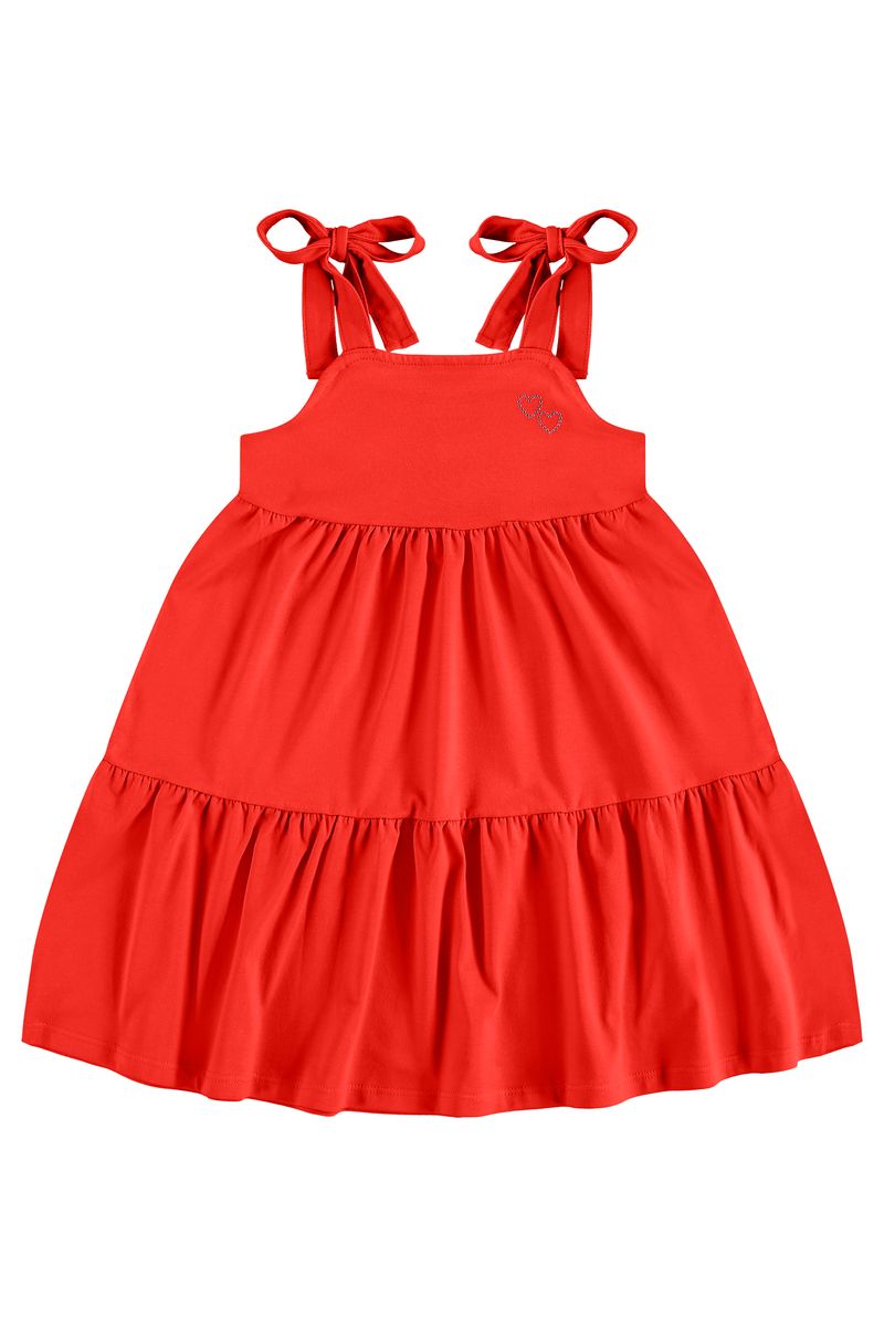 Vestido-Infantil-de-Alcas-em-Cotton-Vermelho