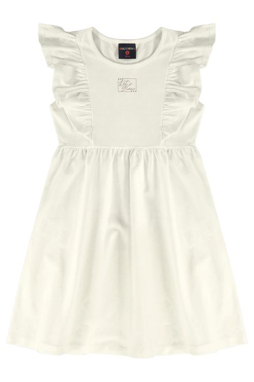 Vestido Infantil em Cotton Glitter (Branco) Guloseima