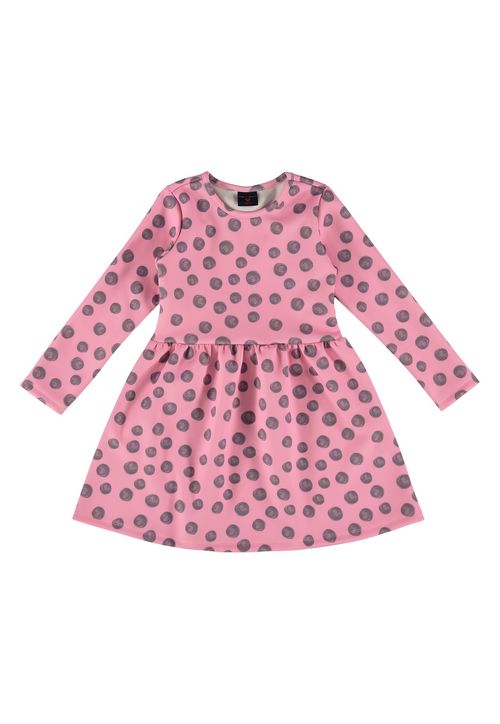 Vestido Manga Longa Infantil (Rosa) Guloseima