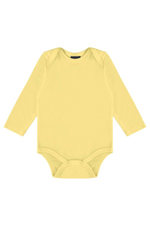 Body Manga Longa Básico Unissex para Bebê (Amarelo) Guloseima