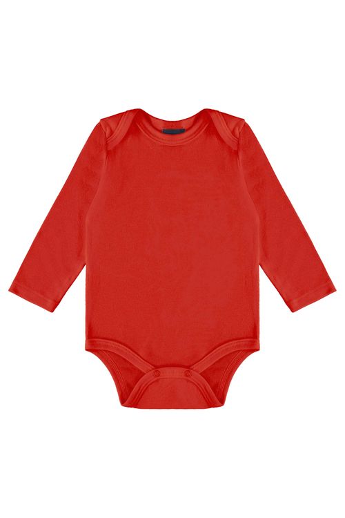 Body Manga Longa Básico Unissex para Bebê (Vermelho) Guloseima