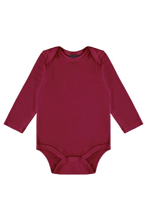Body Manga Longa Básico Unissex para Bebê (Vermelho) Guloseima