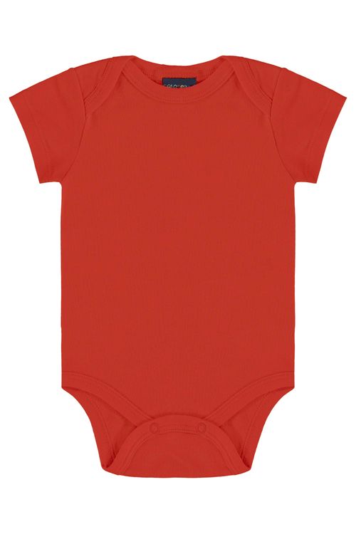 Body Manga Curta Básico Unissex para Bebê (Vermelho) Guloseima