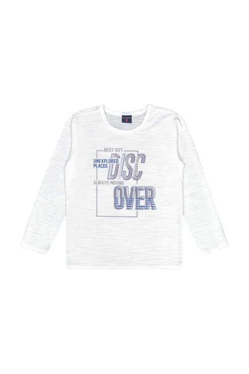 Camiseta Infantil para Menino em Malha Flamê (Branco) Guloseima