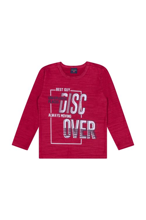 Camiseta Infantil para Menino em Malha Flamê (Vermelho) Guloseima