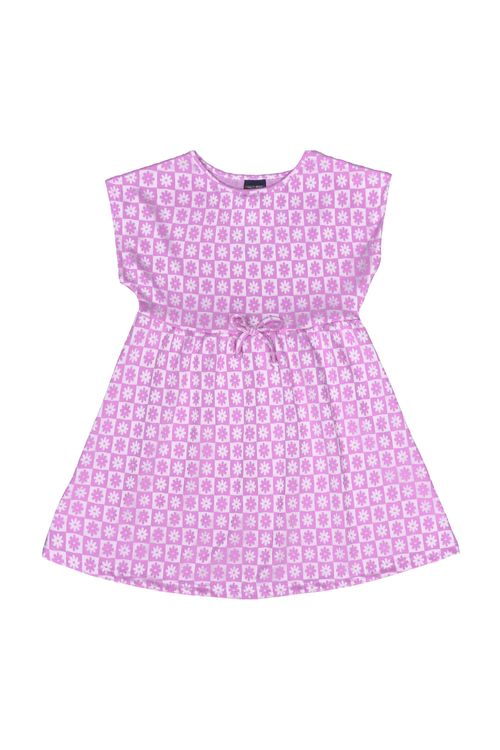 Vestido Infantil Sem Manga em Jacquard (Roxo) Guloseima
