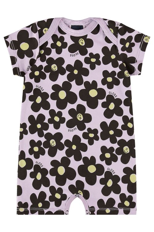 Macacão para Bebê Menina em Cotton (Roxo) Guloseima