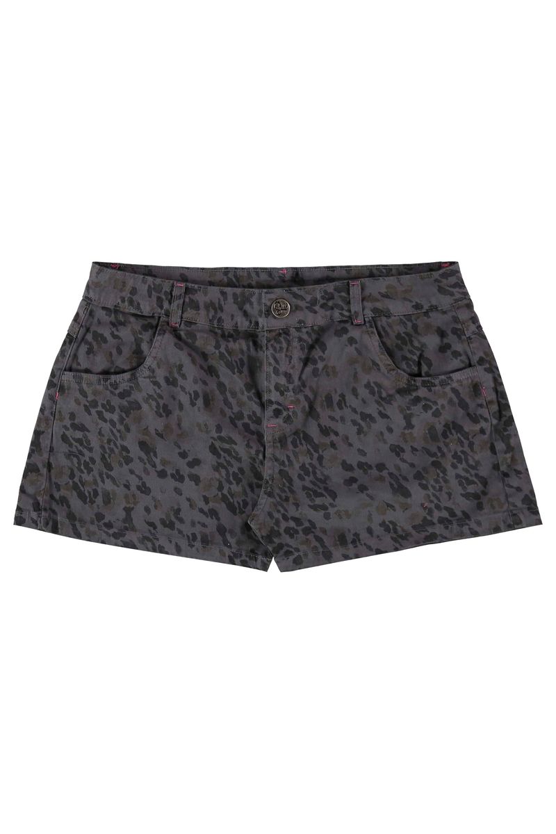 Shorts-Infantil-em-Sarja-Estampado--Cinza-Escuro--Gloss