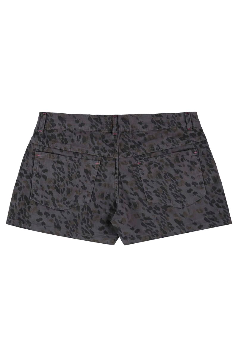Shorts-Infantil-em-Sarja-Estampado--Cinza-Escuro--Gloss