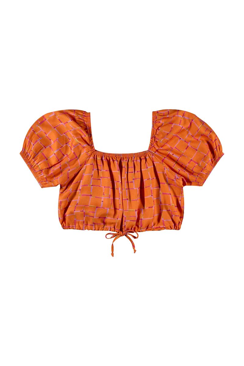 Conjunto-com-Blusa-Cropped-e-Short-Juvenil--Laranja--Gloss