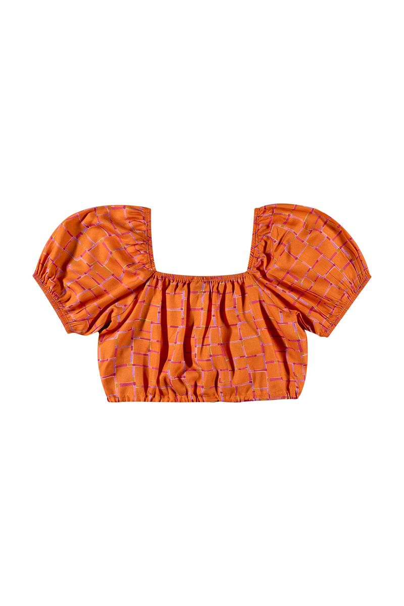 Conjunto-com-Blusa-Cropped-e-Short-Juvenil--Laranja--Gloss