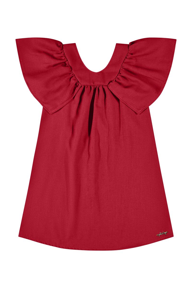 Vestido-Infantil-em-Tecido-para-Menina--Vermelho--Quimby