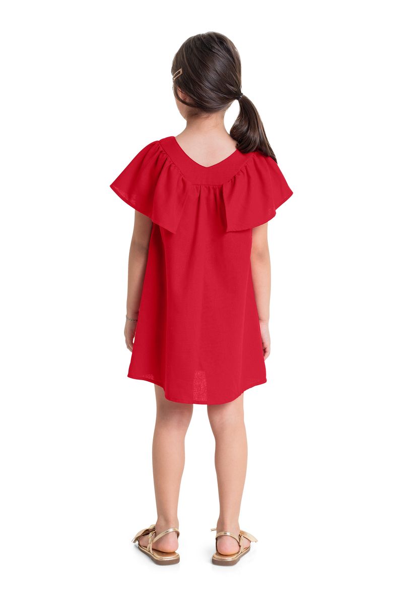 Vestido-Infantil-em-Tecido-para-Menina--Vermelho--Quimby