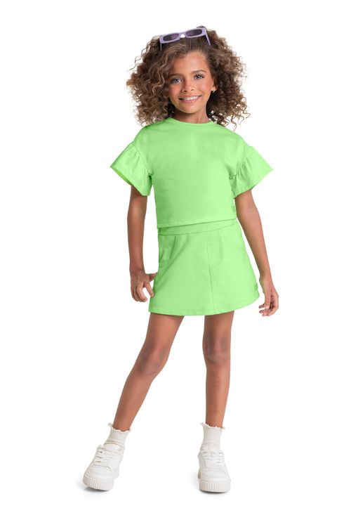 Cropped Básico Infantil para Menina (Verde) Quimby