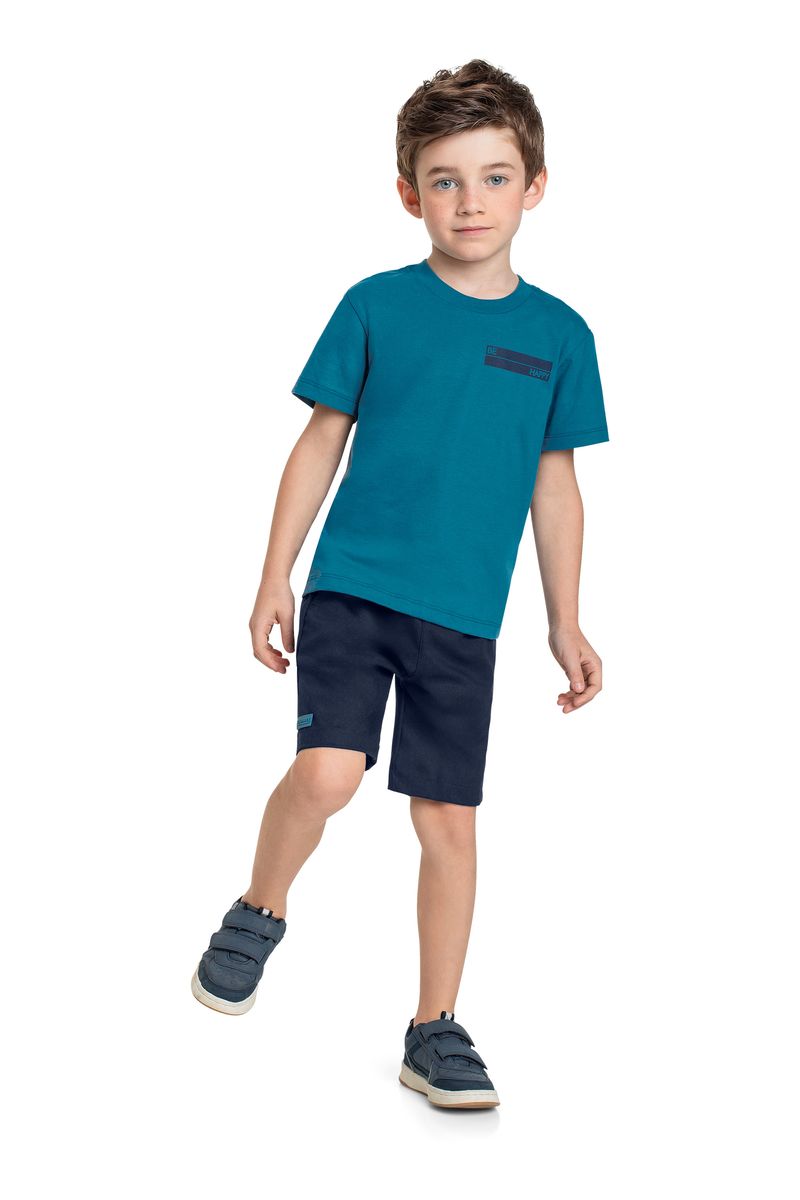 Conjunto-Infantil-com-Camiseta-e-Bermuda-para-Menino--Azul--Quimby-
