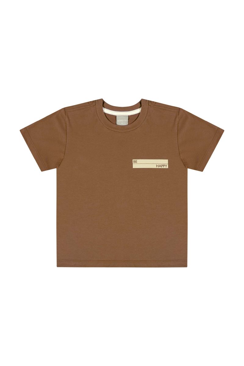 Conjunto-Infantil-com-Camiseta-e-Bermuda-para-Menino--Marrom--Quimby